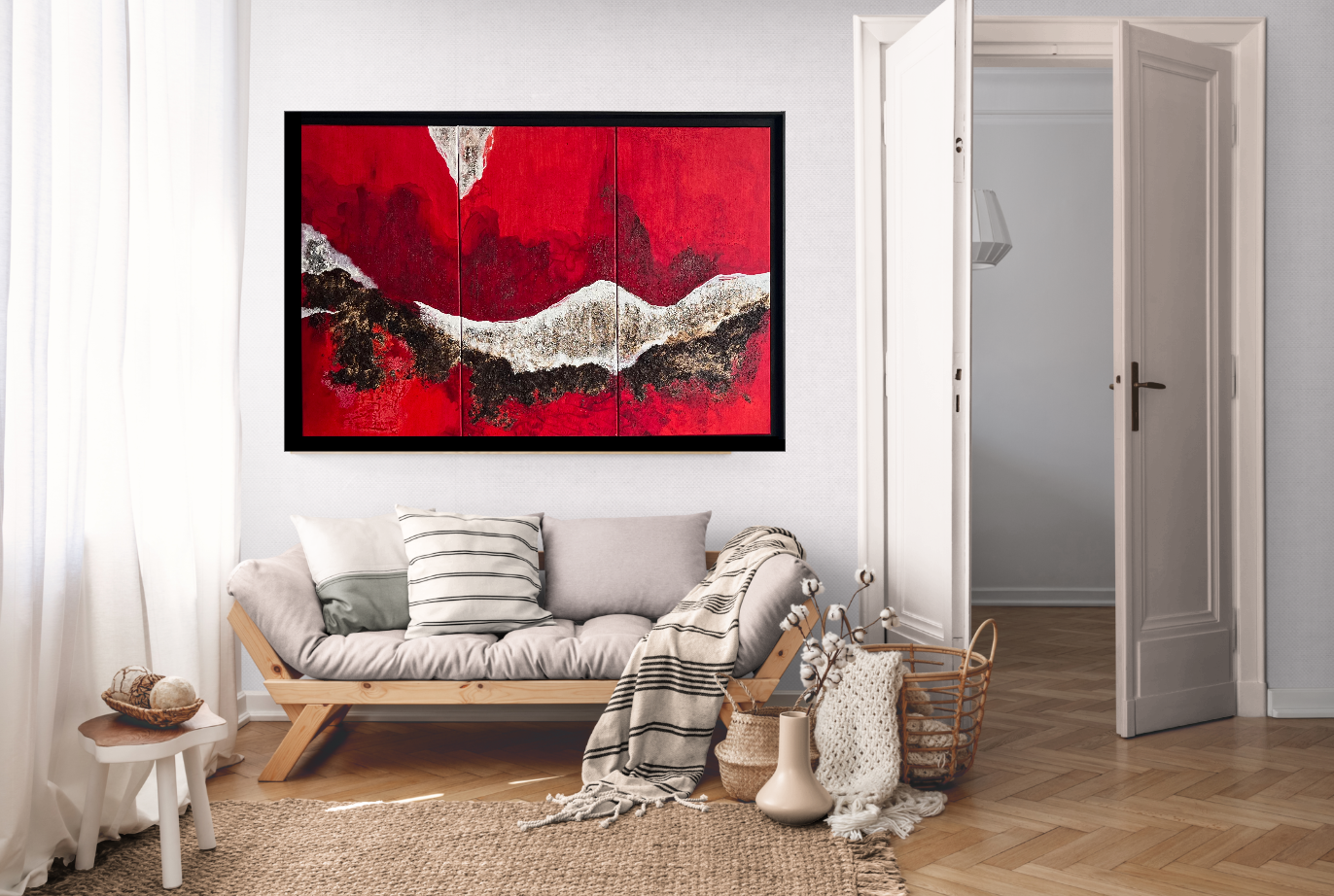 Triptyque blanc & rouge