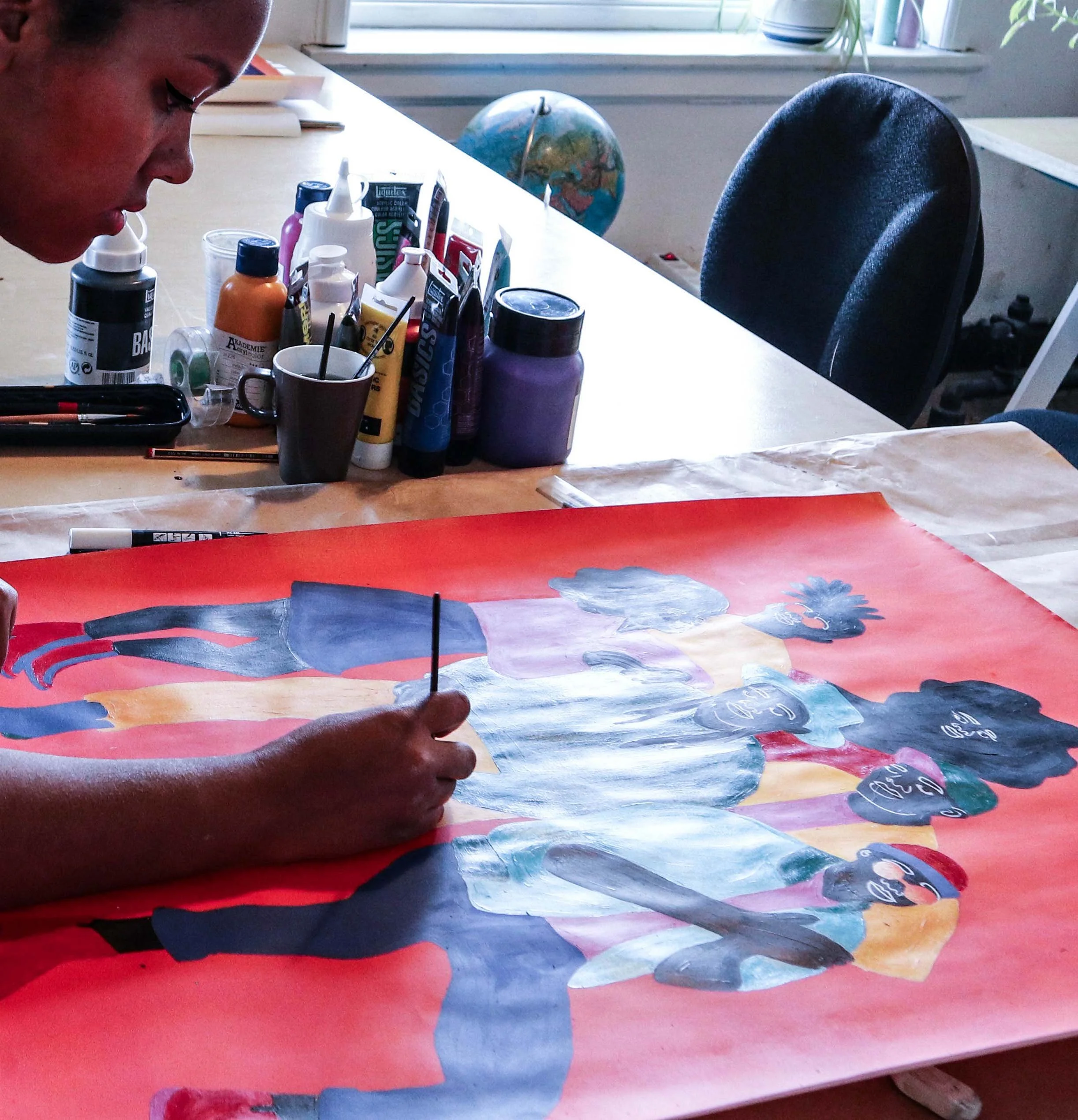 Painting in my studio