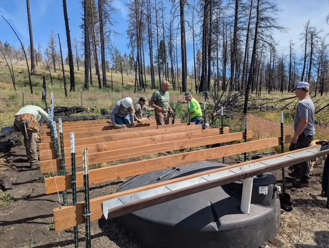 Building the apron over a water tank