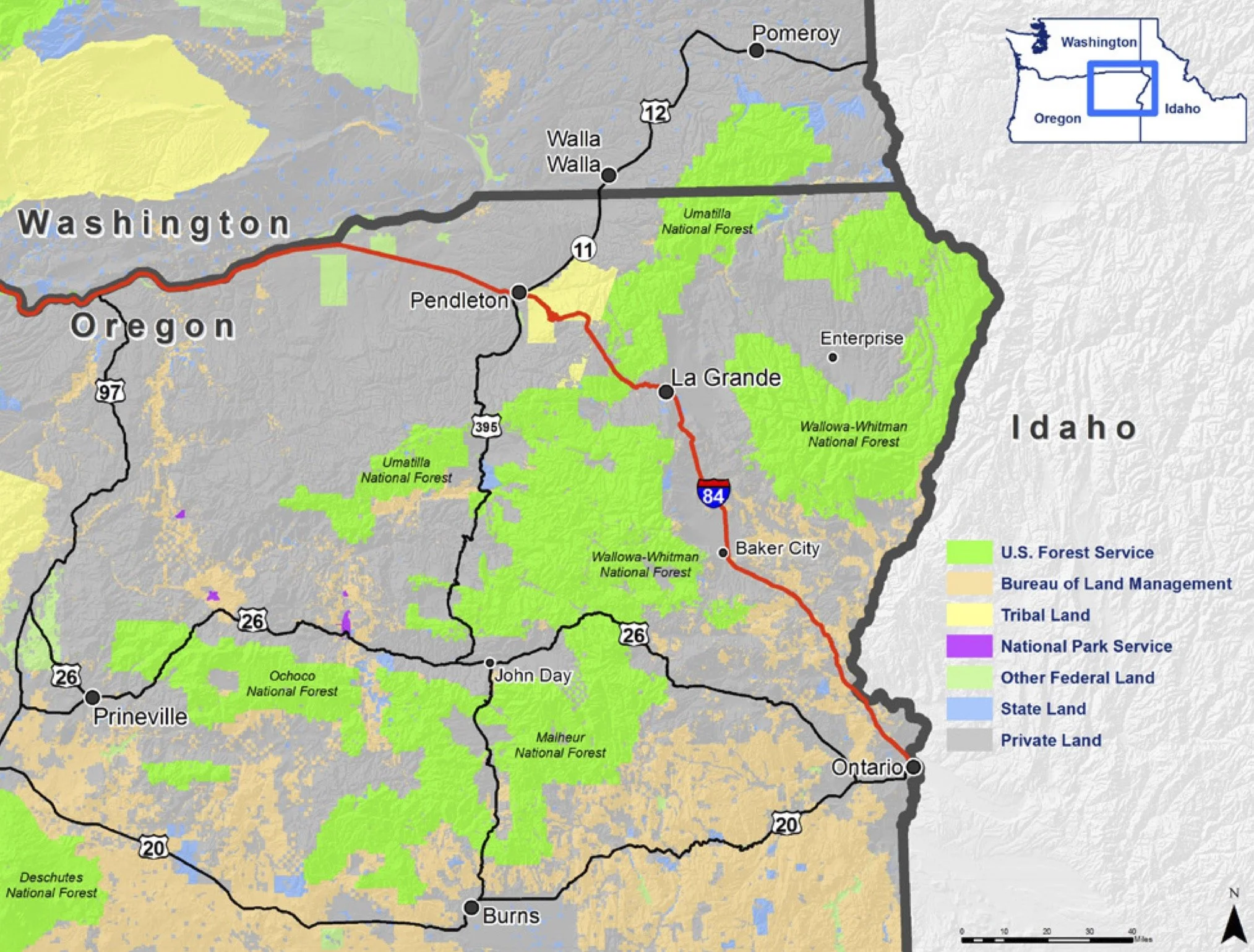Map of the Blue Mountains Elk Initiative area
