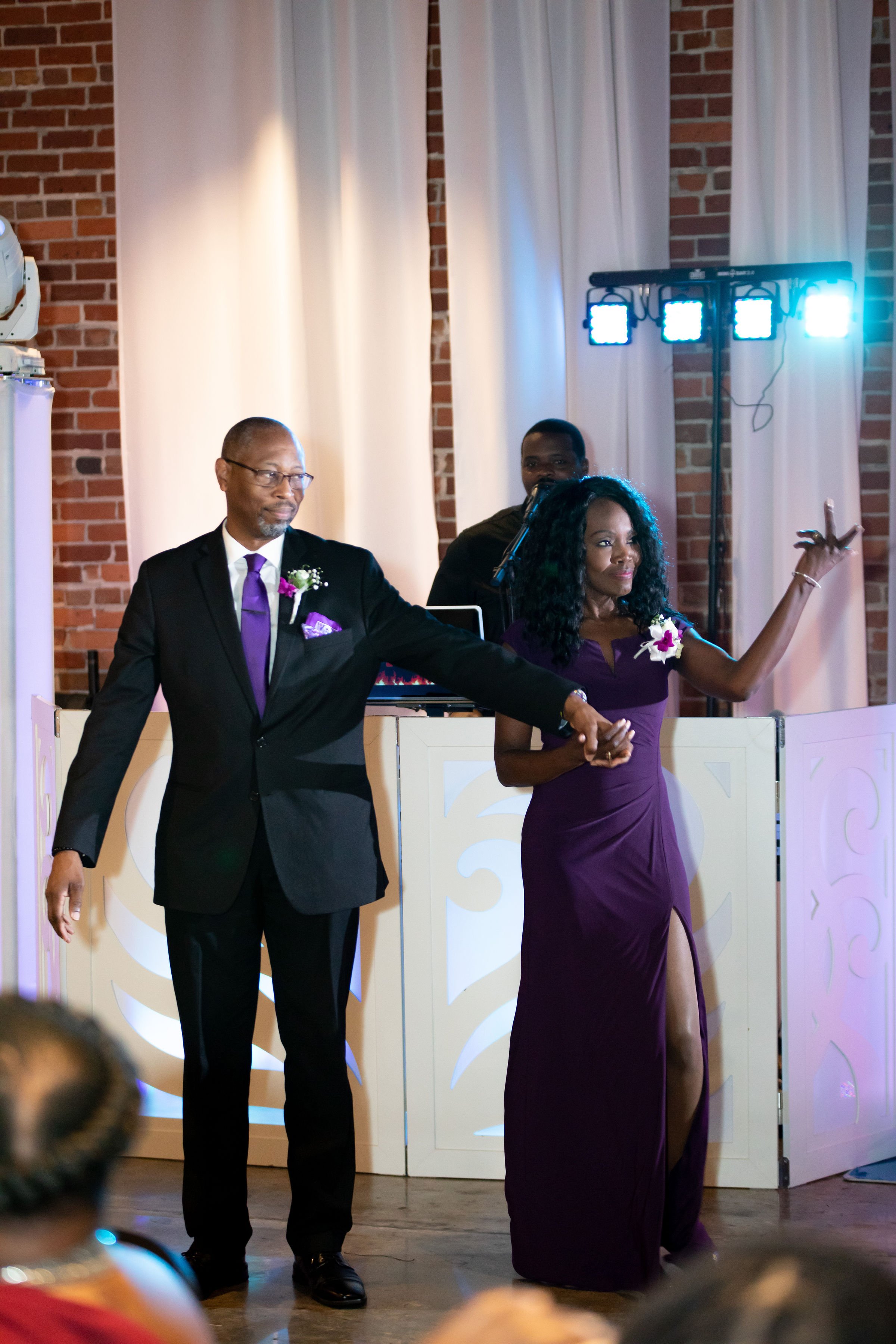 Marie (Owner) dancing with husband at daughter's wedding at Bricks & Brass in 2019. MPR Events LLC assisted in planning.