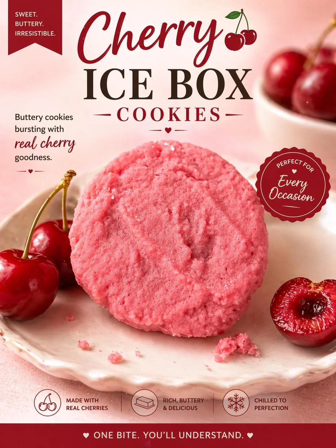 1 dozen Cherry Ice Box Cookies