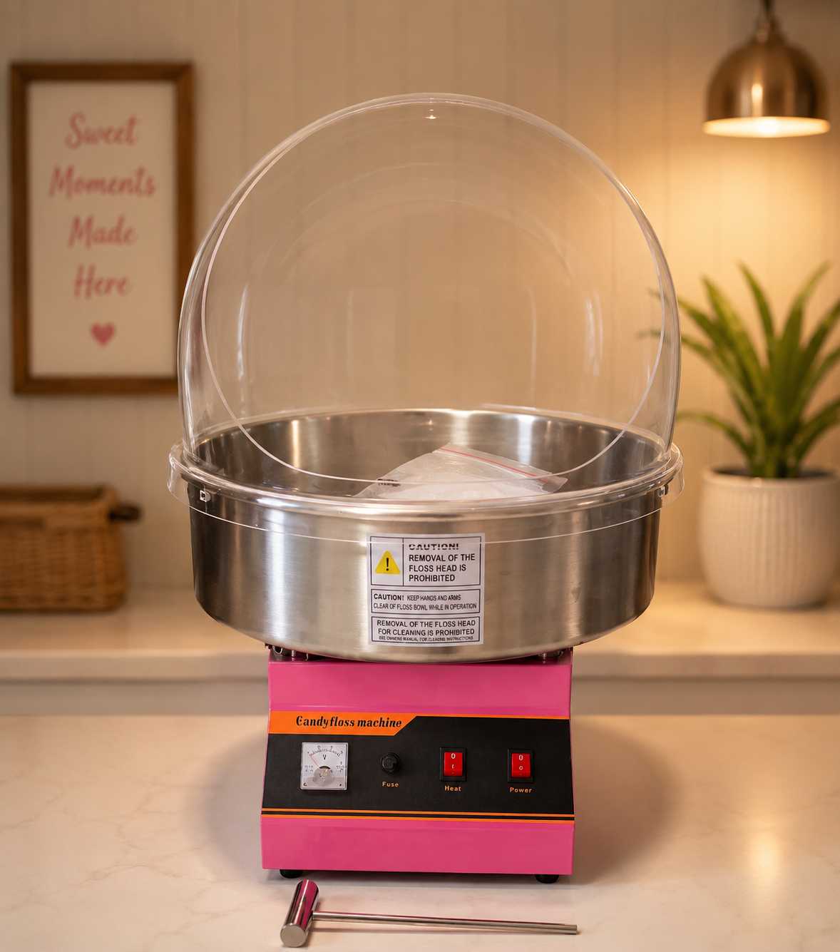 VIVO Pink 1030W Electric Cotton Candy Maker (one-day rental)