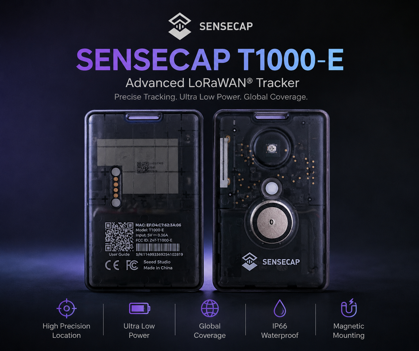 SenseCAP Card Tracker T1000-E for Meshtastic or MeshCore (USED)