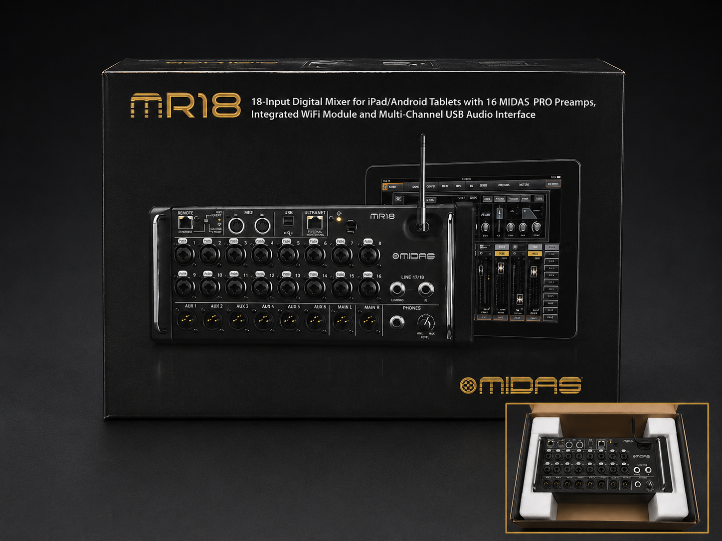 Midas MR18 18-channel Tablet-controlled Digital Mixer