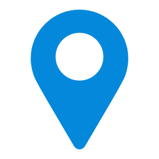 Blue location marker icon with a white circle in the center.