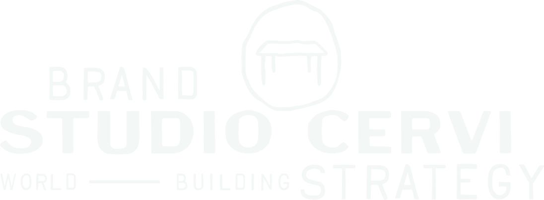 Logo for Studio Cervi with the text "Brand Studio Cervi" and a simple illustration of a table.