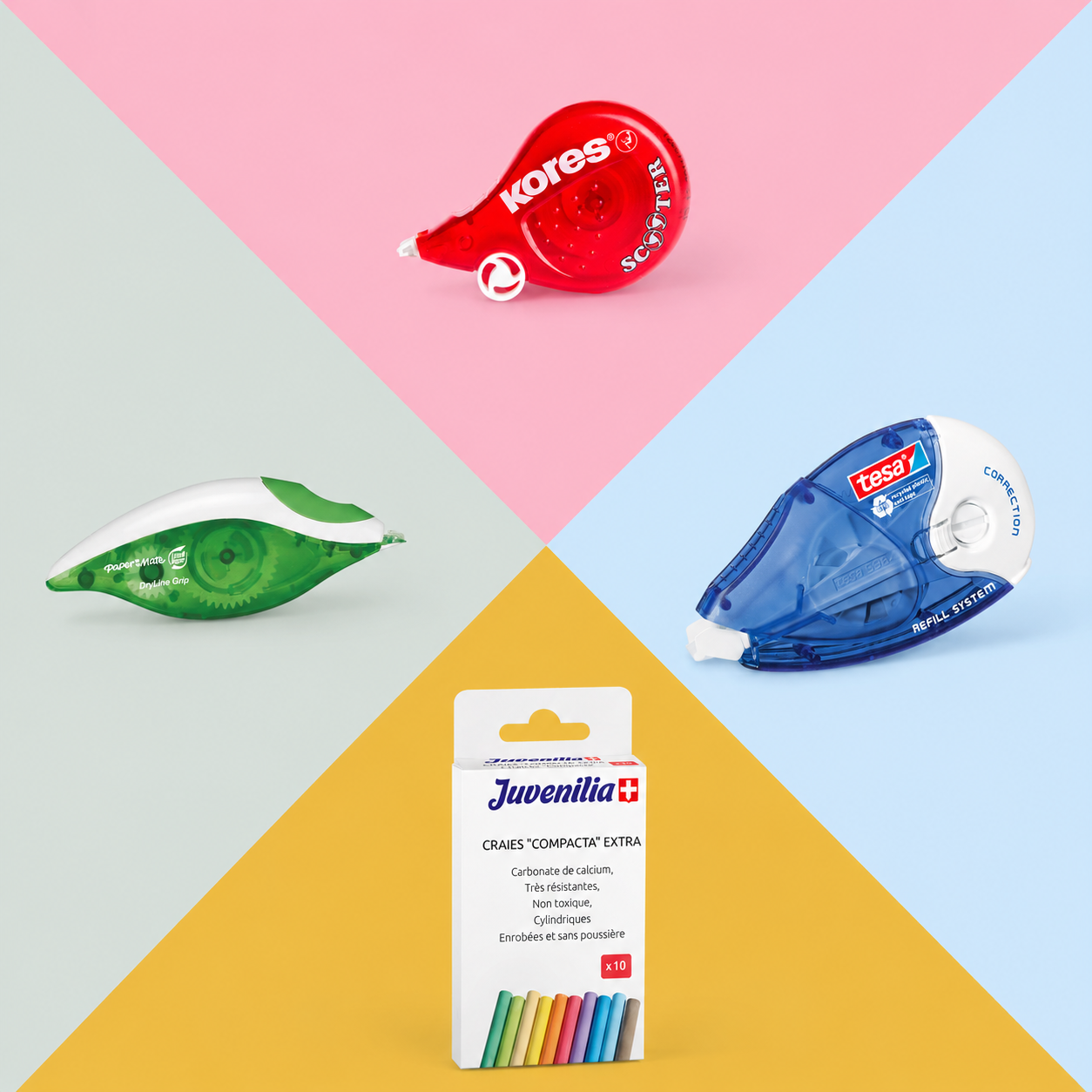 Notre gamme de fournitures scolaires réunit les essentiels de l’écriture, du coloriage, du collage, du traçage, de la découpe et de nombreux accessoires pour accompagner les élèves tout au long de l’année.