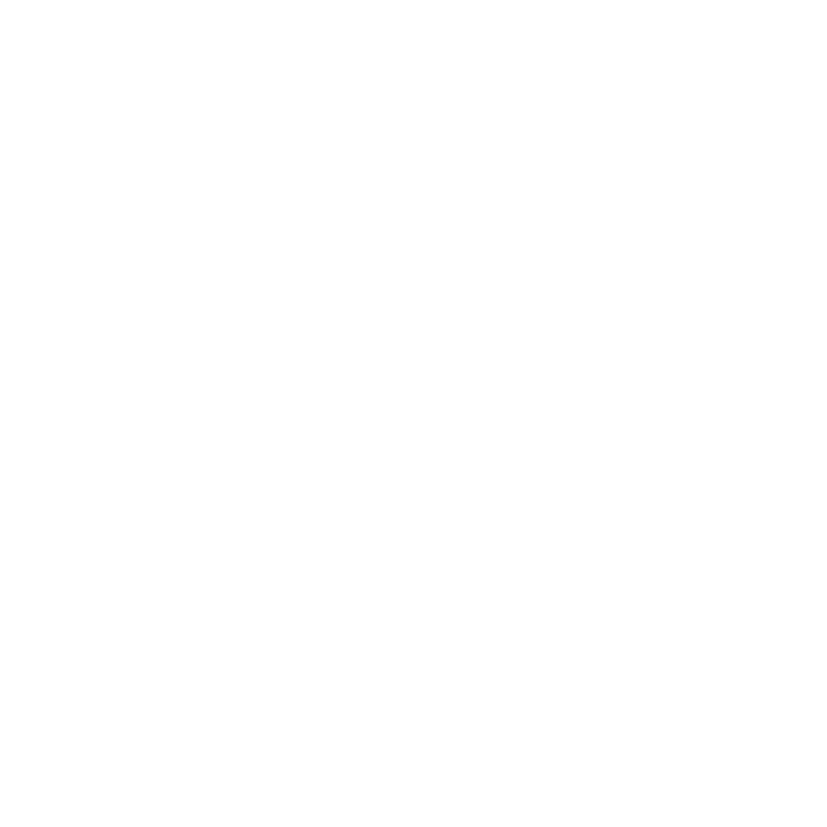 Outline of a maple leaf with a bold white line design on a black background.