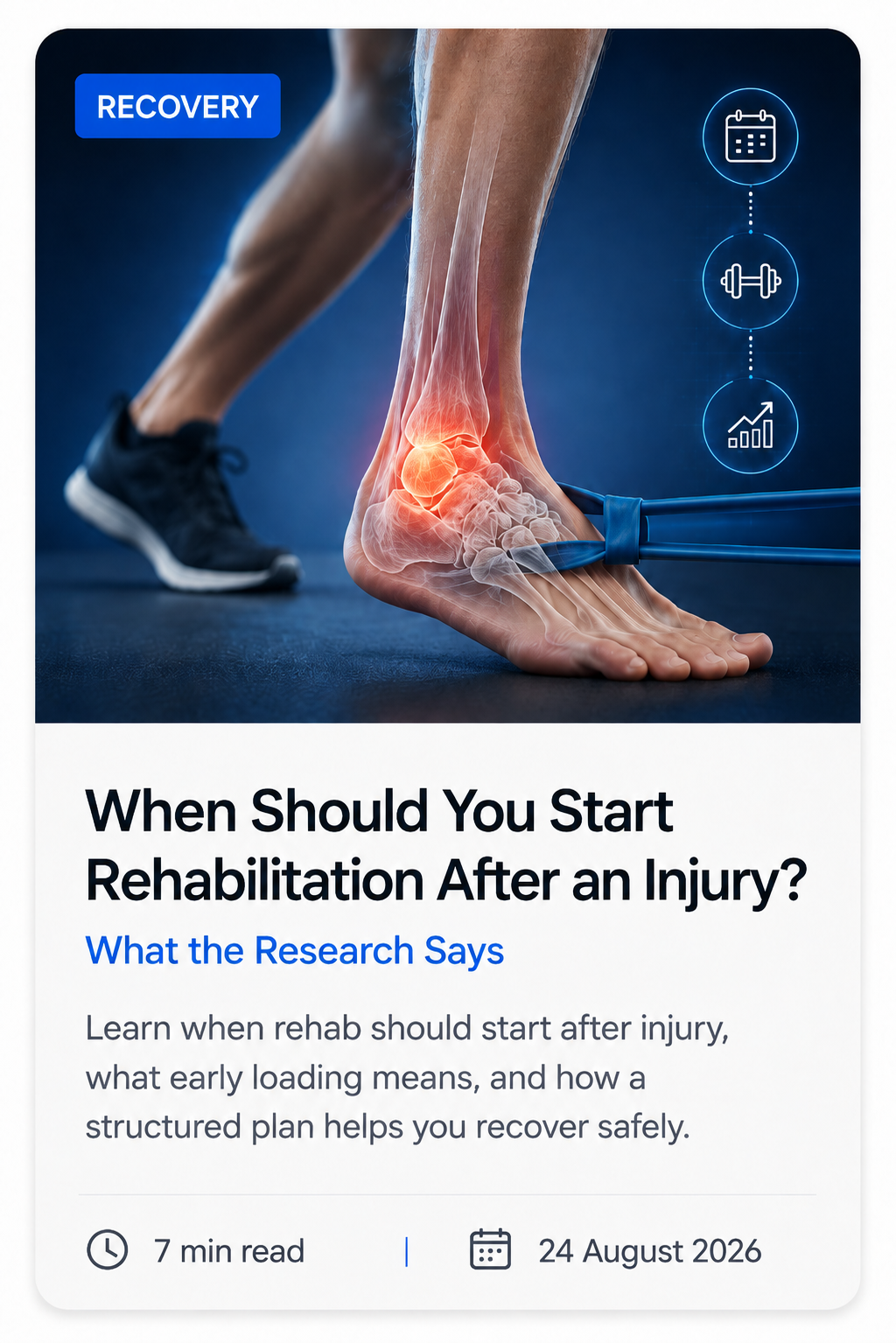 A person doing ankle exercises with resistance bands, highlighting an injury in the ankle area, ankle sprain, ankle rehab, when to do rehab, how to do rehab, what rehab to do when, can i start doing rehab, what is important after injury