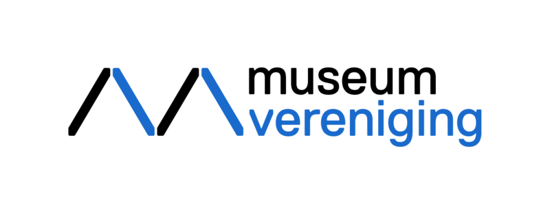 Logo van V.v.vereniging in zwart en blauw.