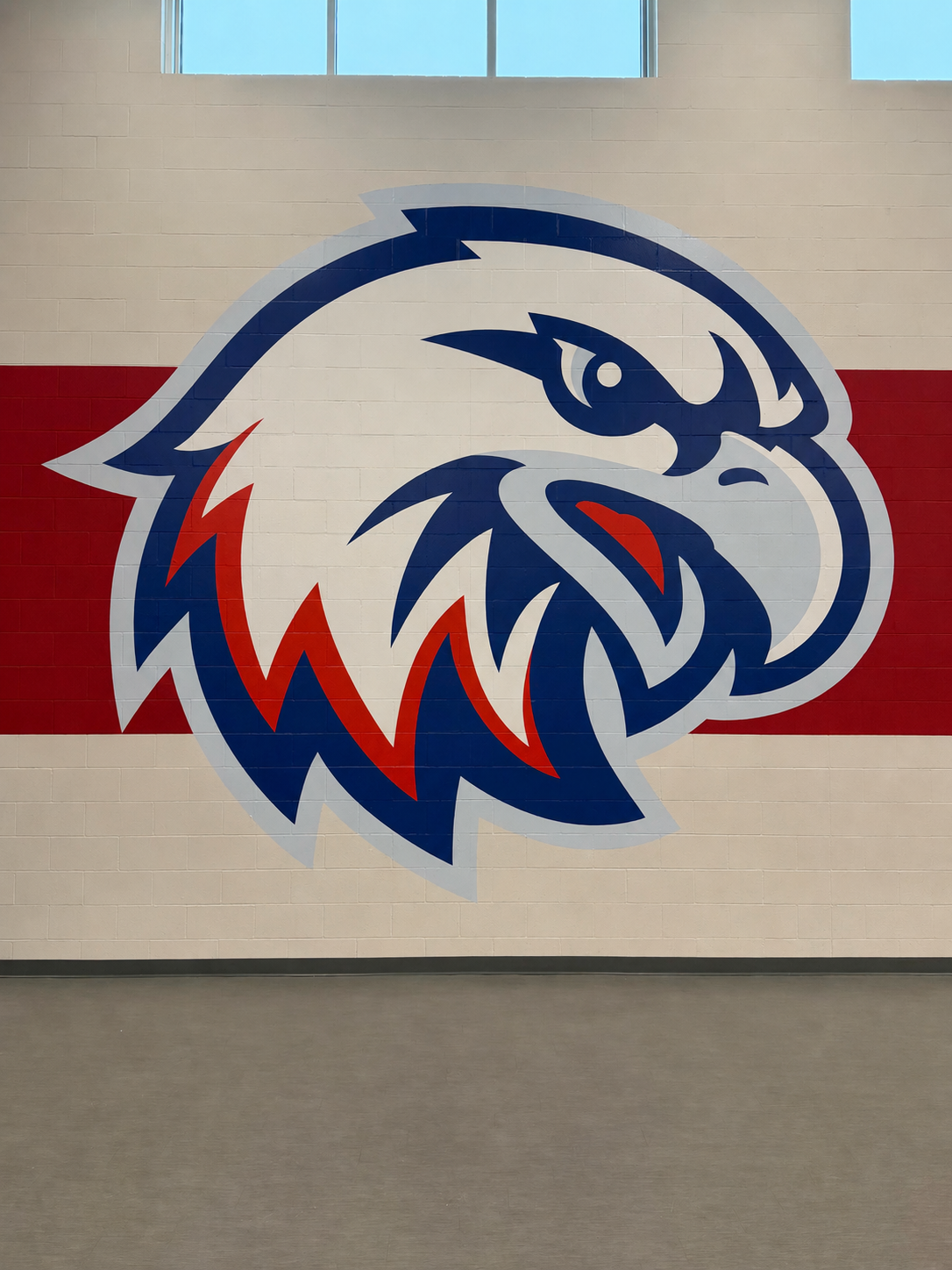 Eastwood High School mural painted on gymnasium wall