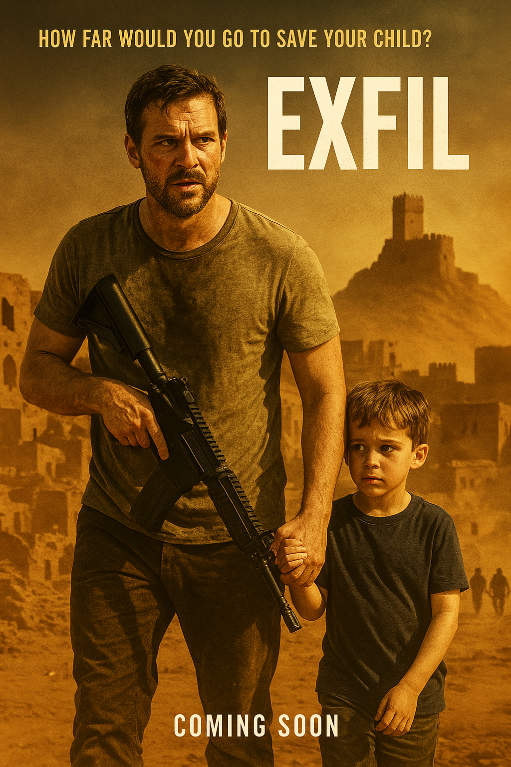 Poster for EXFIL, an action thriller screenplay by Brett Wickman