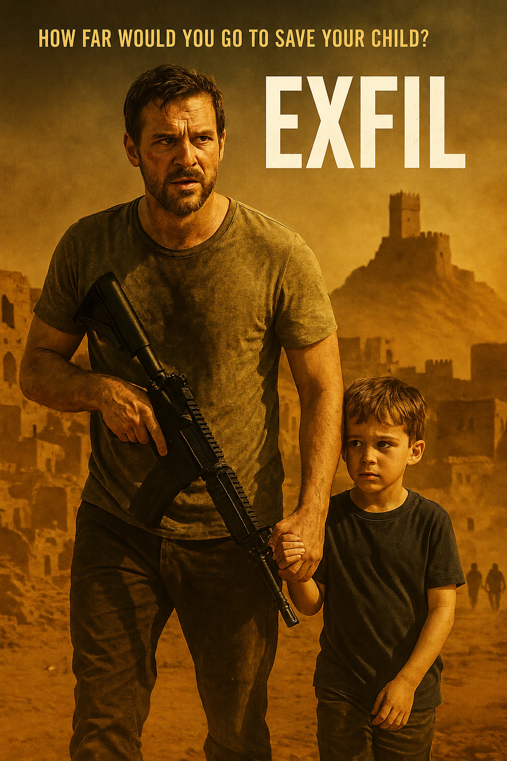 Poster for EXFIL, an action thriller screenplay by Brett Wickman.