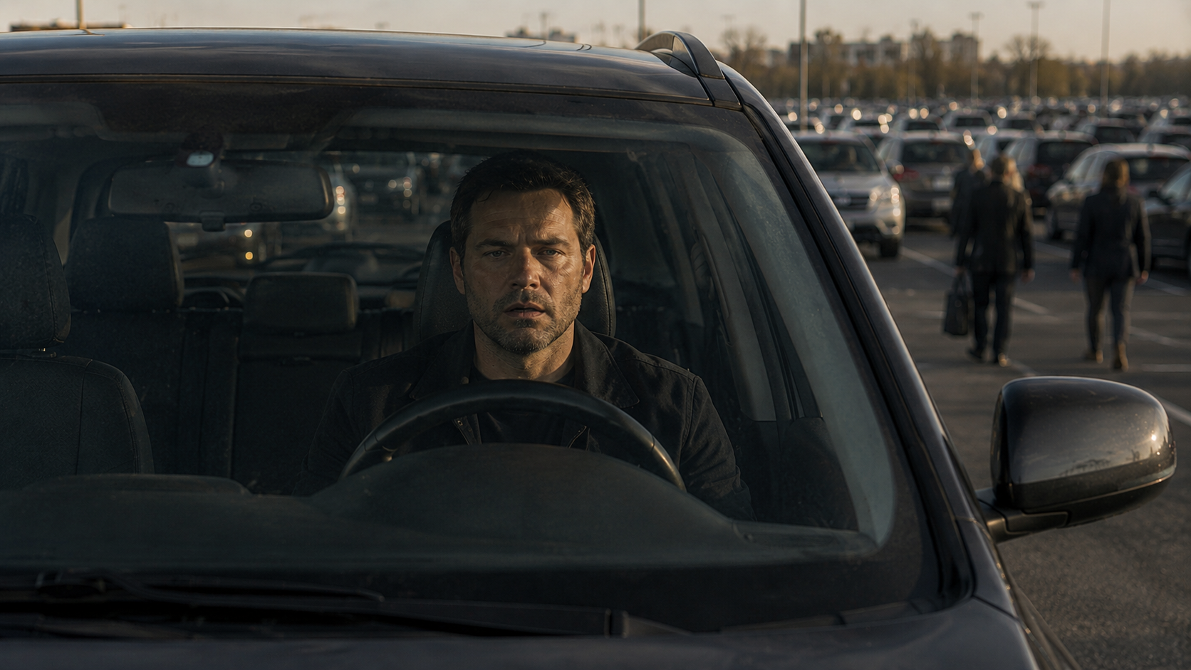 Jeff sits alone in his car, struggling to find the strength to face a world that no longer sees him for who he is.