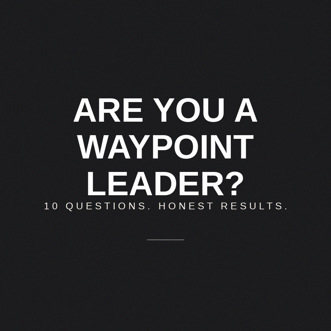 Are You a Waypoint Leader — a free diagnostic tool from Patrick Williams and The Waypoint Leader.