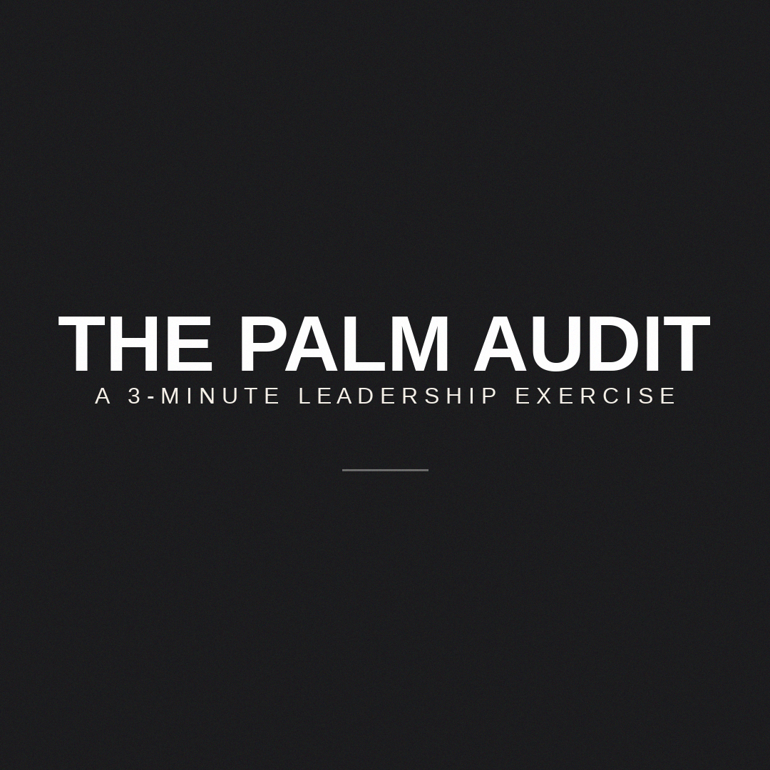 The Palm Audit — a free leadership tool from Patrick Williams and The Waypoint Leader.