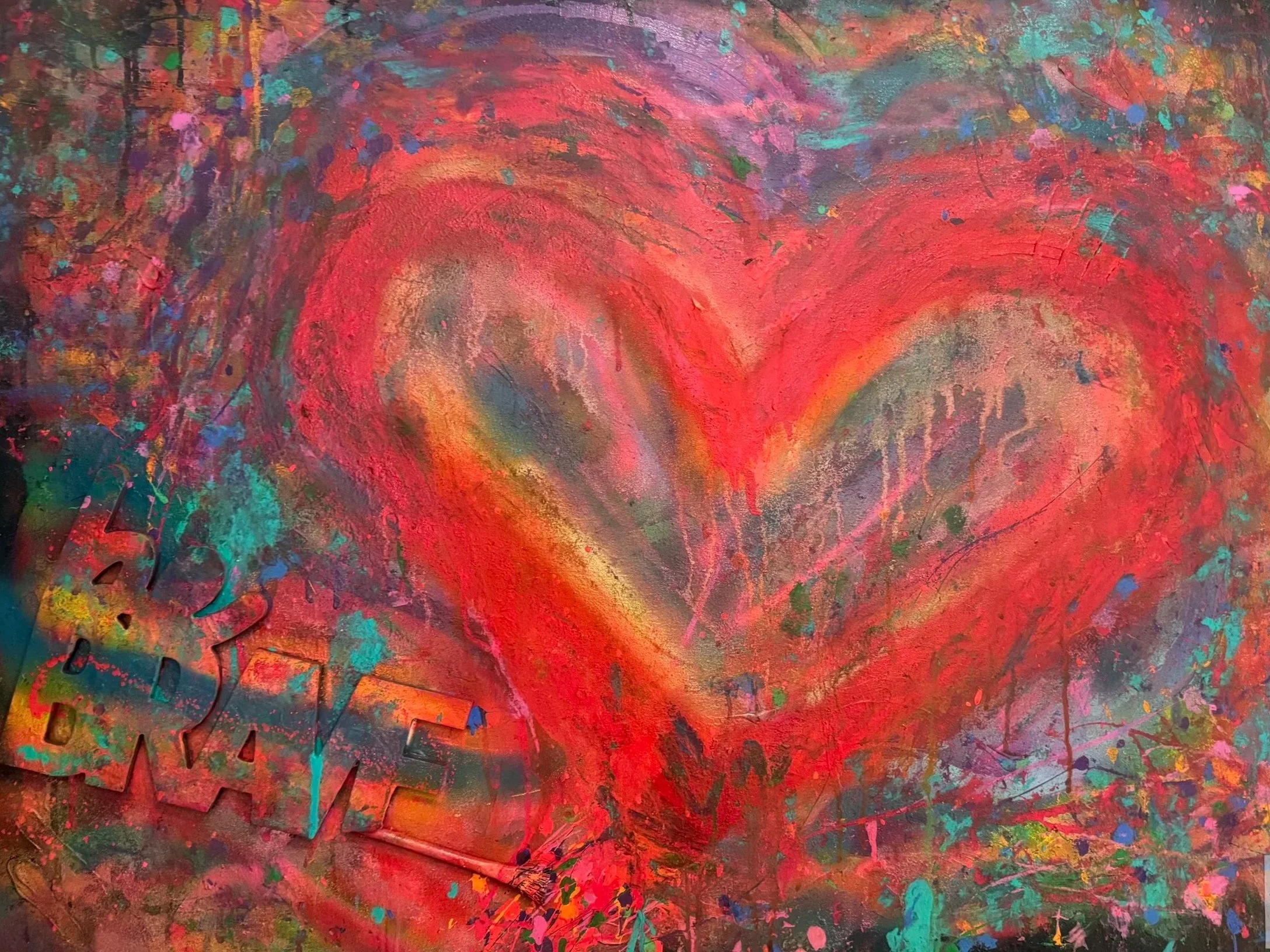 BE BRAVE | 30x40" | Mixed Media 