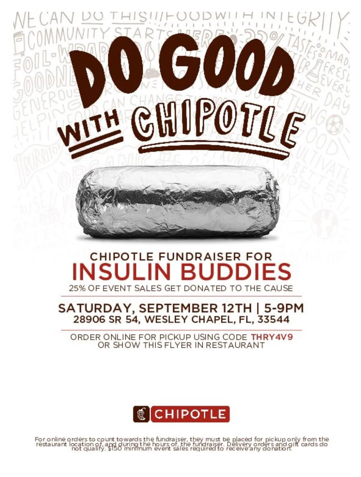 Pick up some @chipotle today ! 5-9pm address on flyer 💙
Tell them your with insulin buddies 💙
