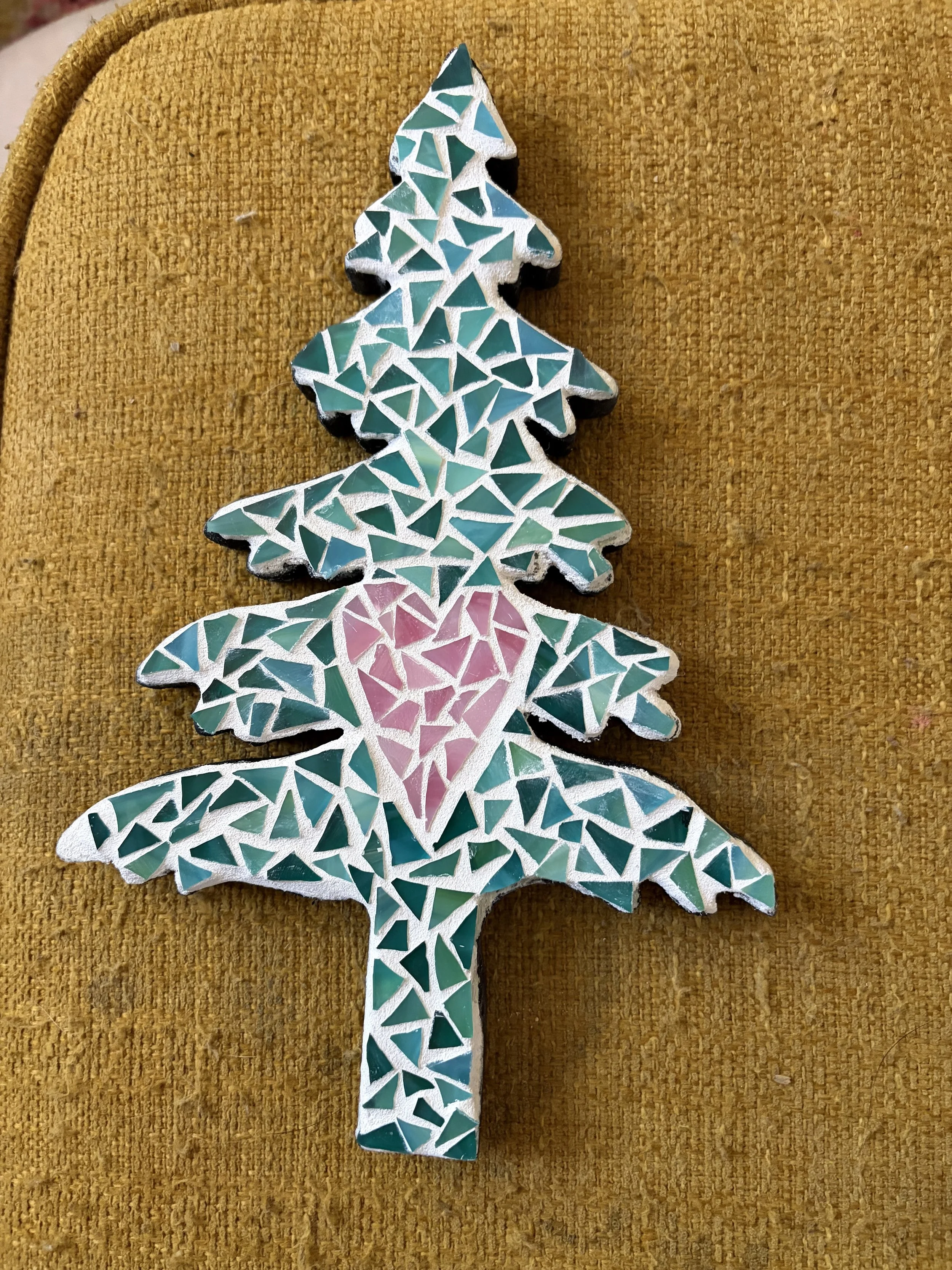 The Trees ARE the View (Lighter Colorway) Mosaic Wall Hanging 10 in x 4 in