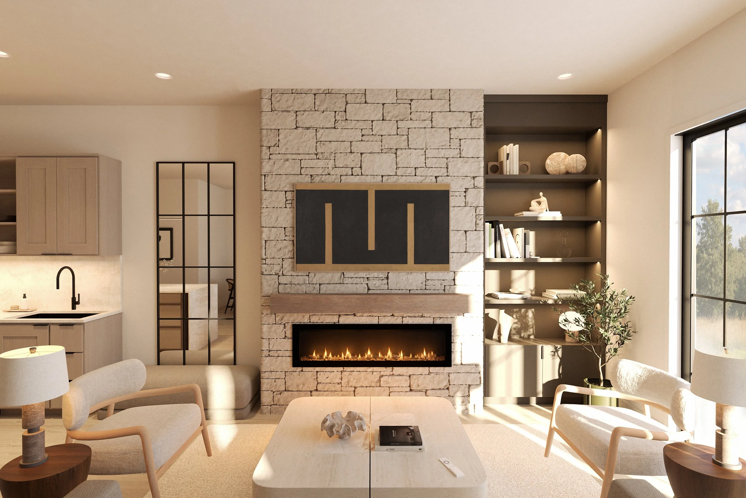 An image of The Cedar's great room