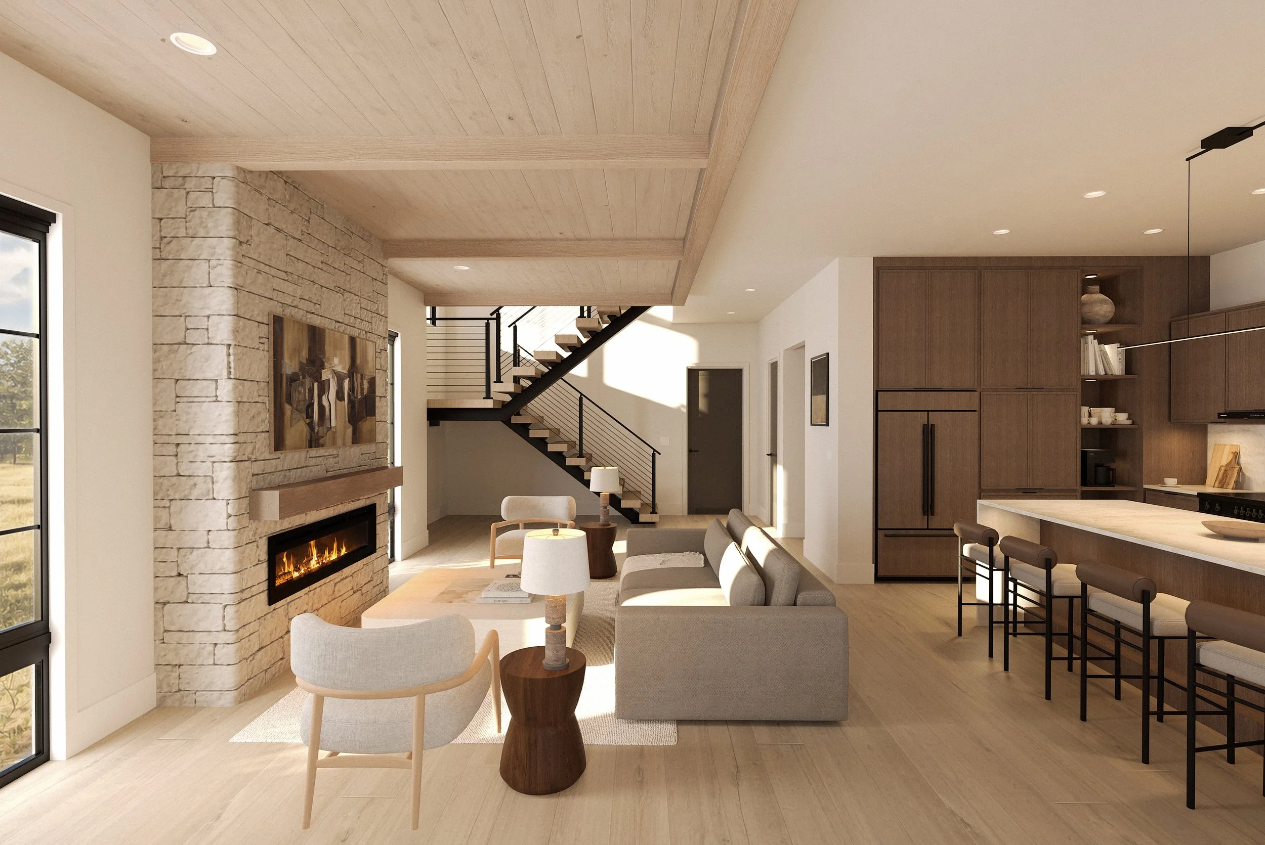 Living room view of a luxury townhome in Goshen Indiana