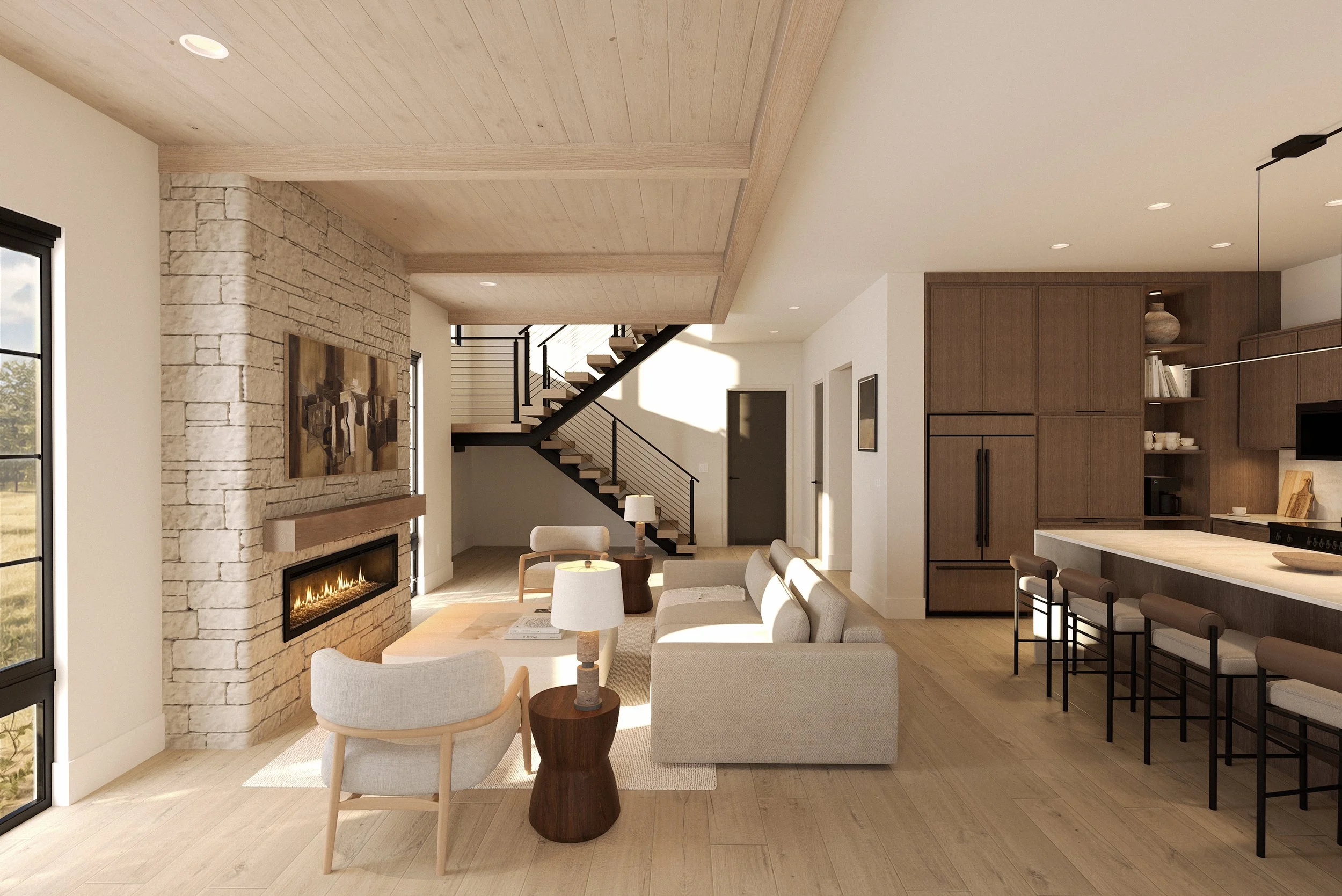 Living room view of a luxury townhome in Goshen Indiana
