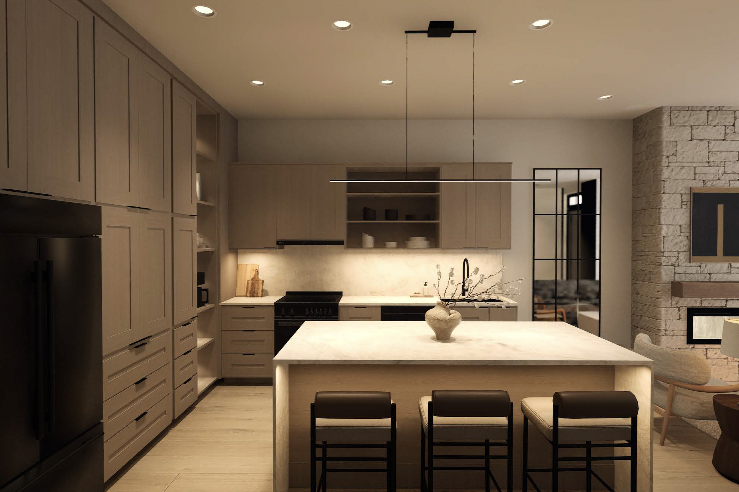 The Cedar's modern kitchen design