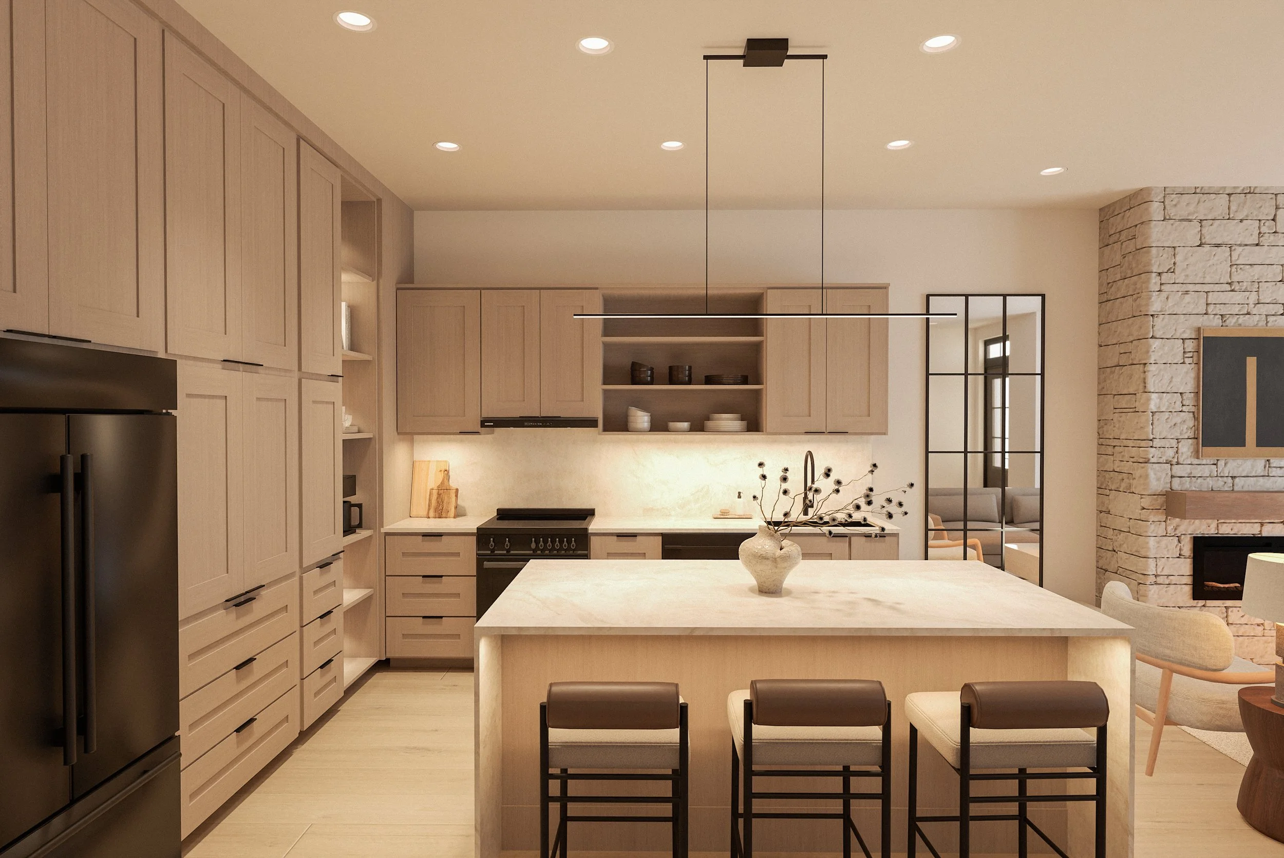 The Cedar's modern kitchen design