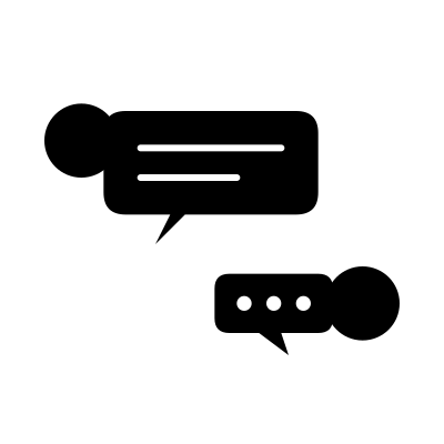 A black background with white lines and dots resembling a minimalist face or abstract design.