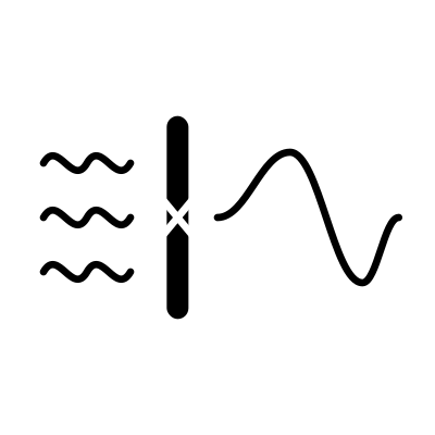Black background with a white 'X' in the center.