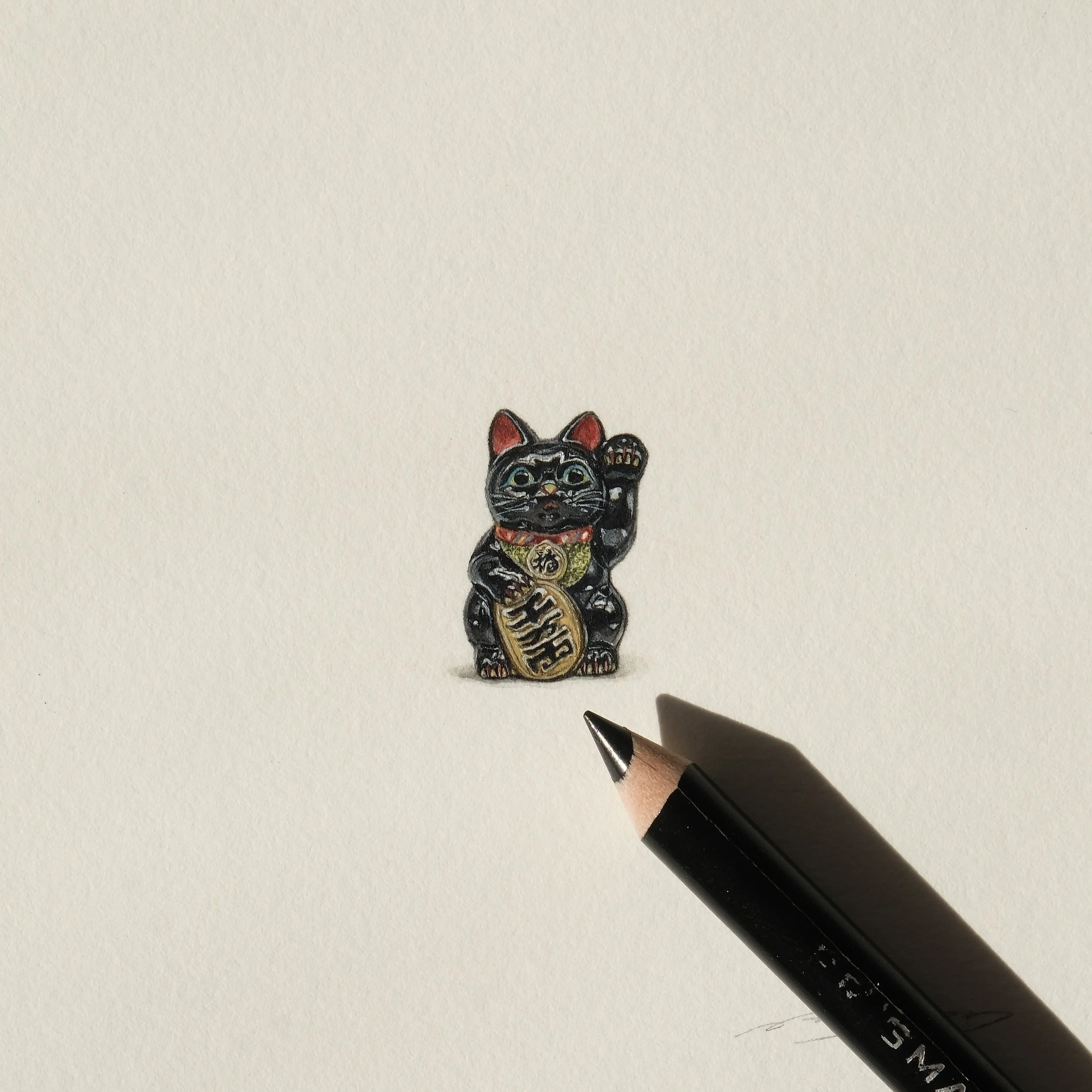 Maneki Neko  - Black
H2.2cm x W1.4cm