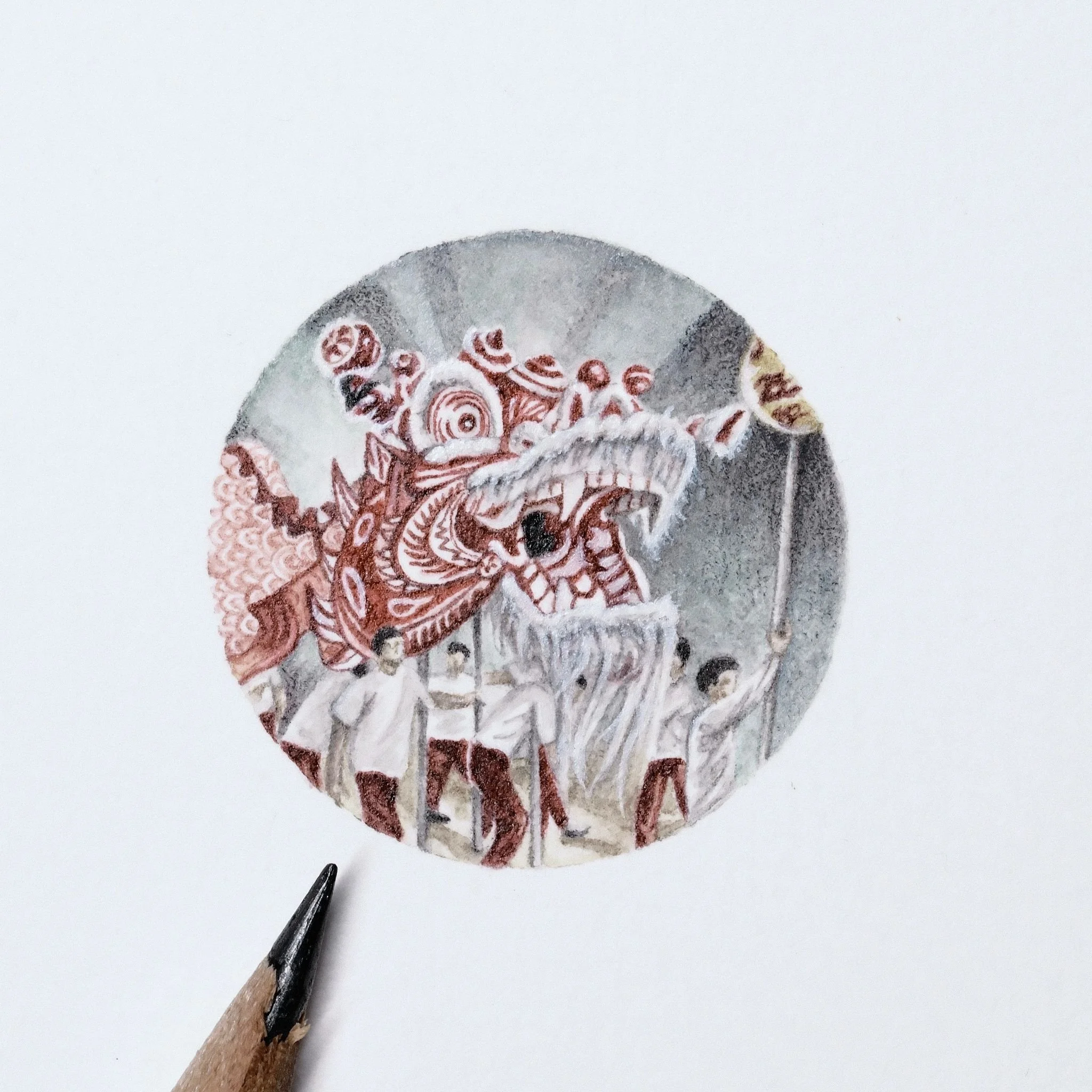 Dragon dance (sold)
H3.0cm x W3.0cm
