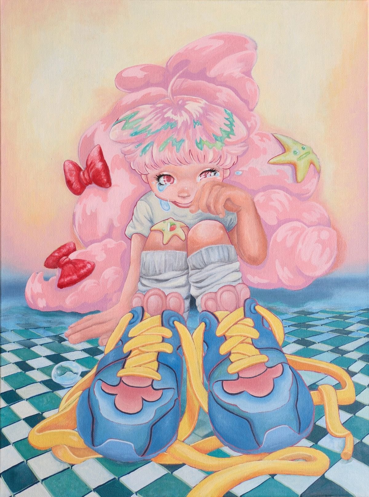 Fuwamoko and Her Cathartic Cry (2025)
H60cm  x W40cm