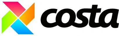 Colorful abstract logo design next to text 'costa' in black font.