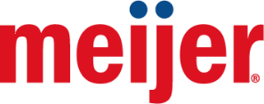 Meijer logo in red and blue text