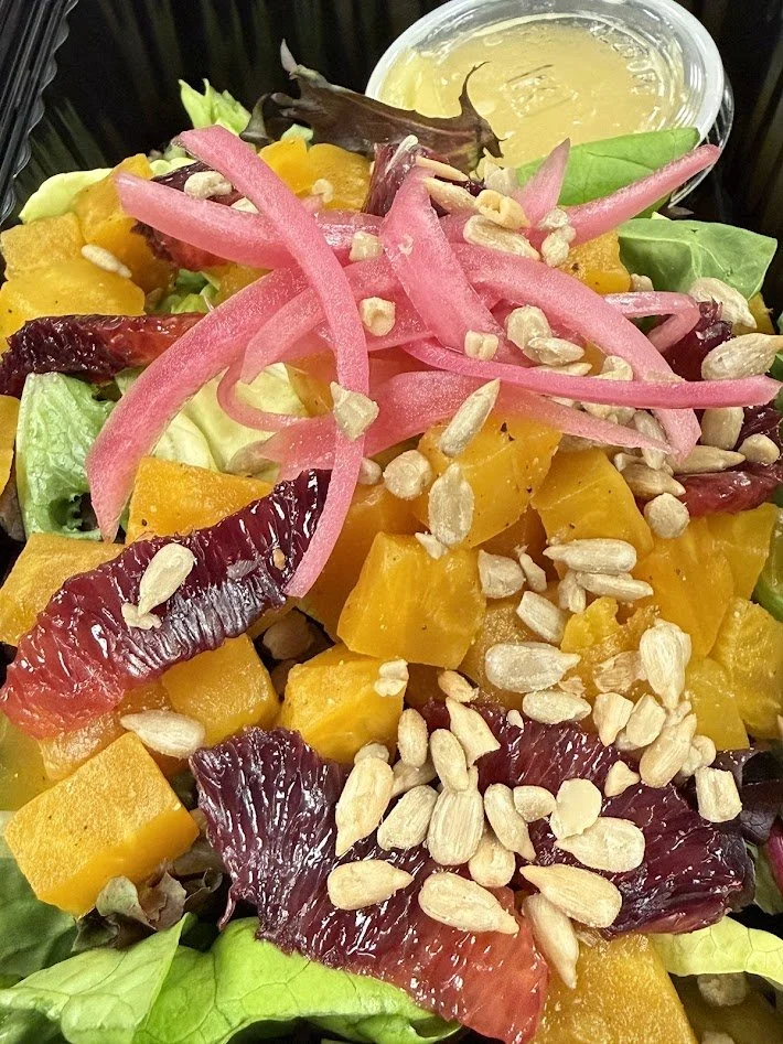 Roasted Beets, Blood Orange, Pickled Onion, Sunflower Seeds, Honey Vinaigrette