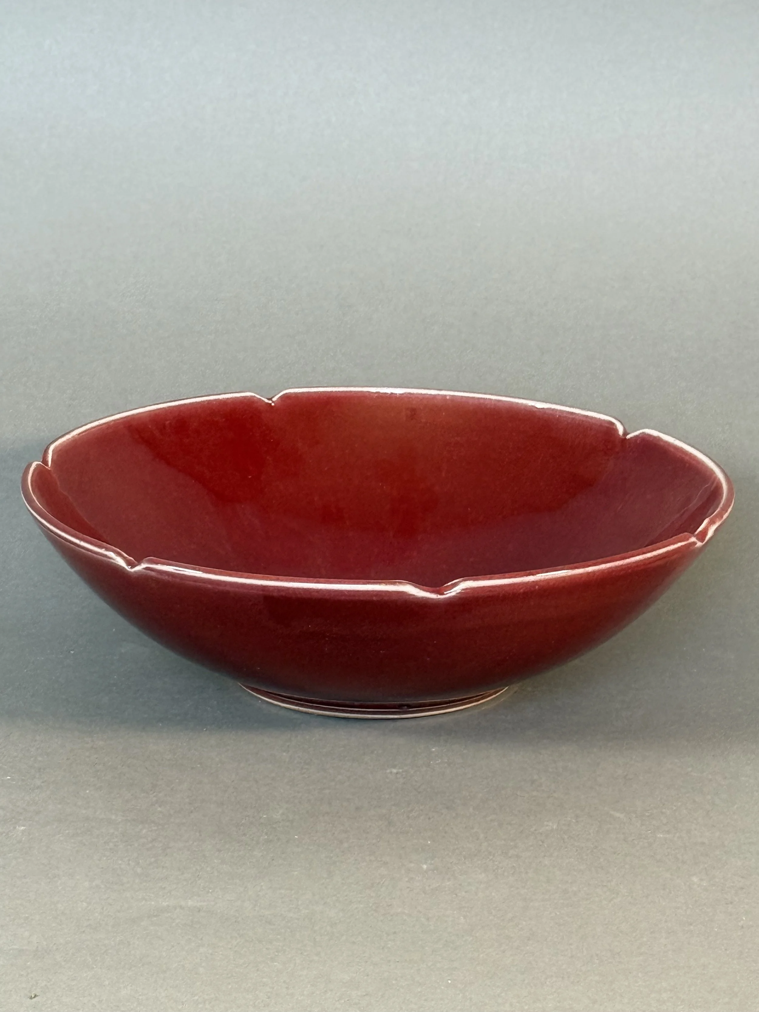 Handcrafted Cranberry Porcelain Bowl