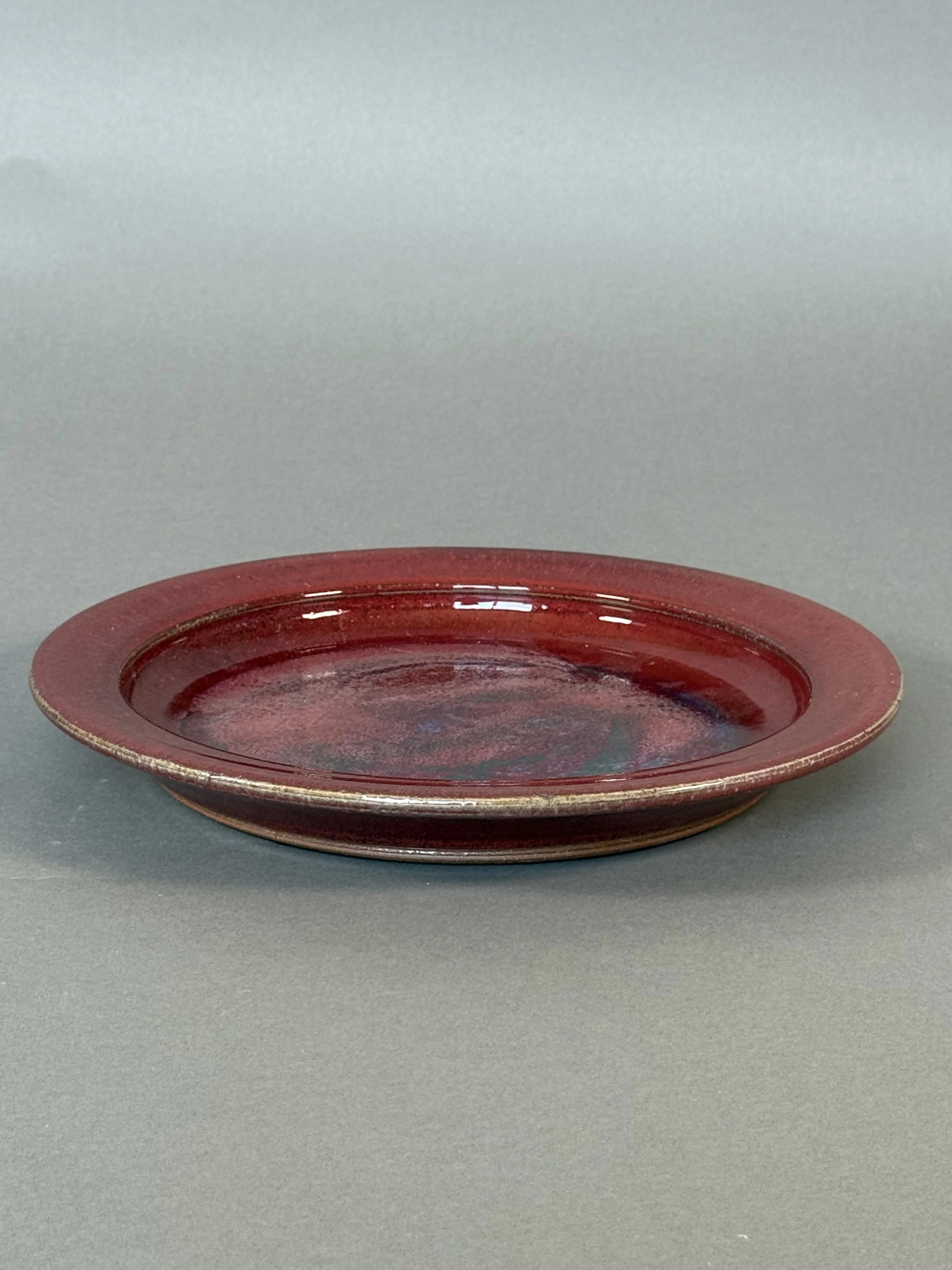Copper Red Glazed Stoneware Plate