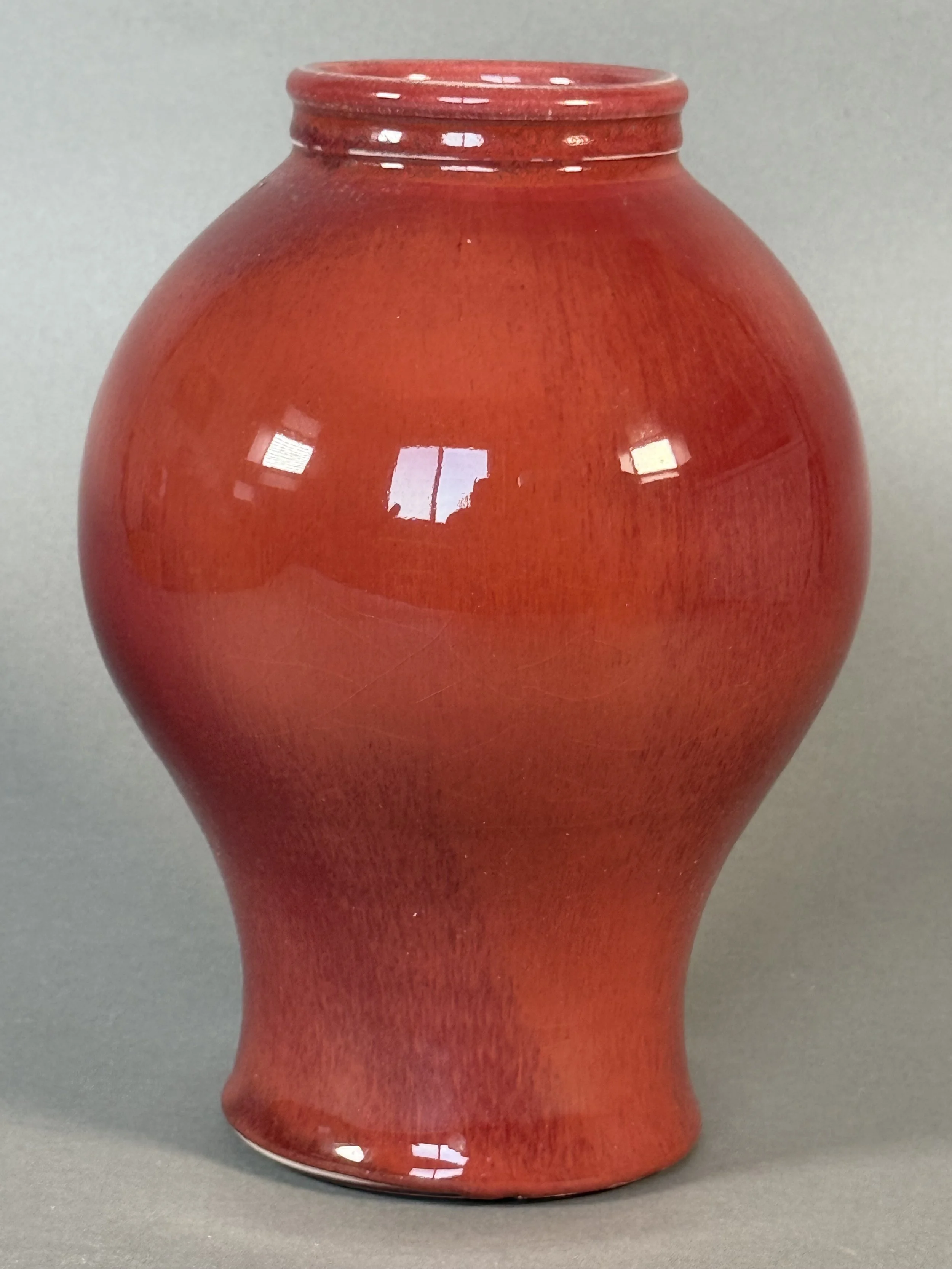 Porcelain Vase in Copper Red Glaze