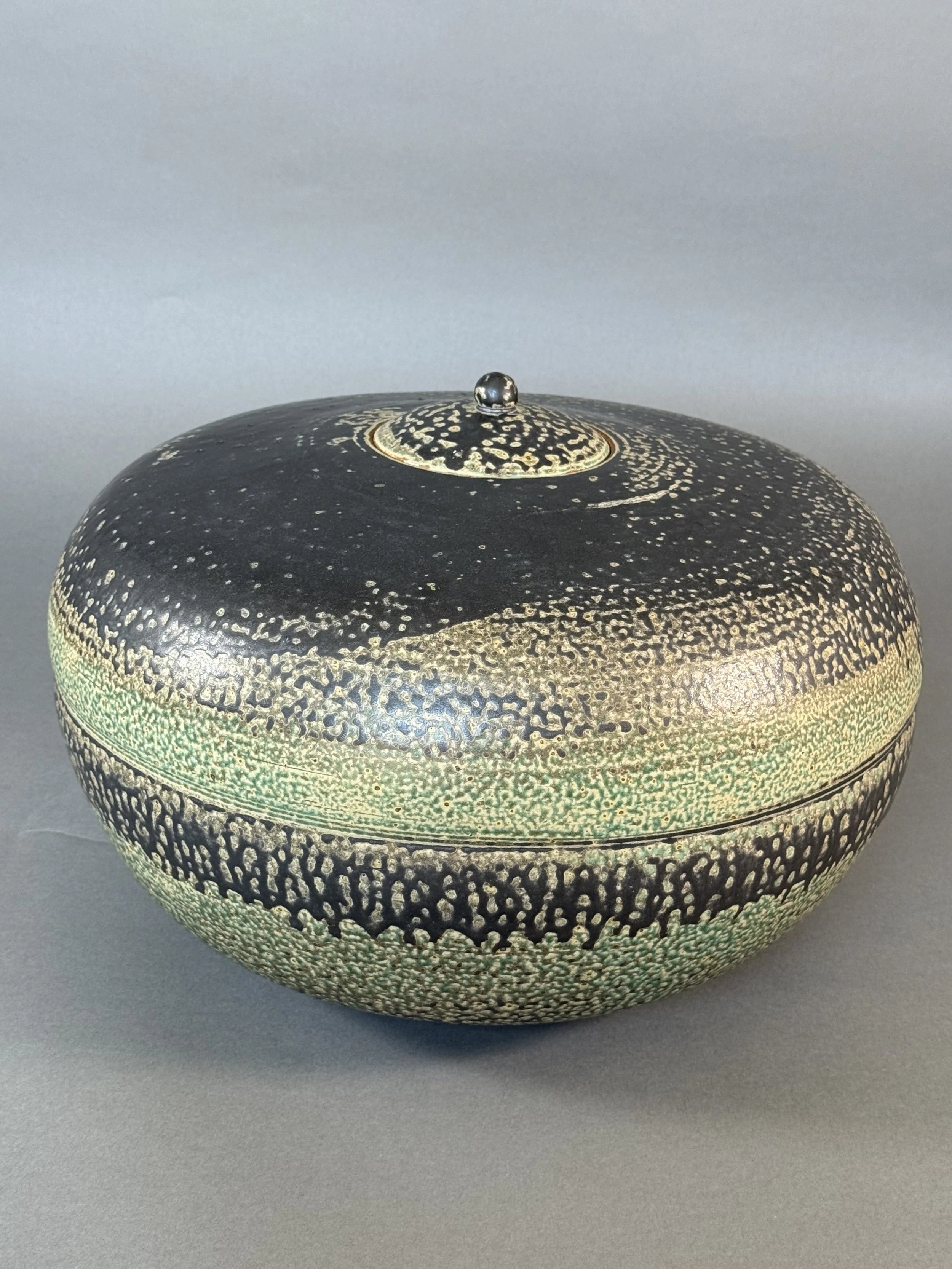 Large Stoneware Jar w/Lid