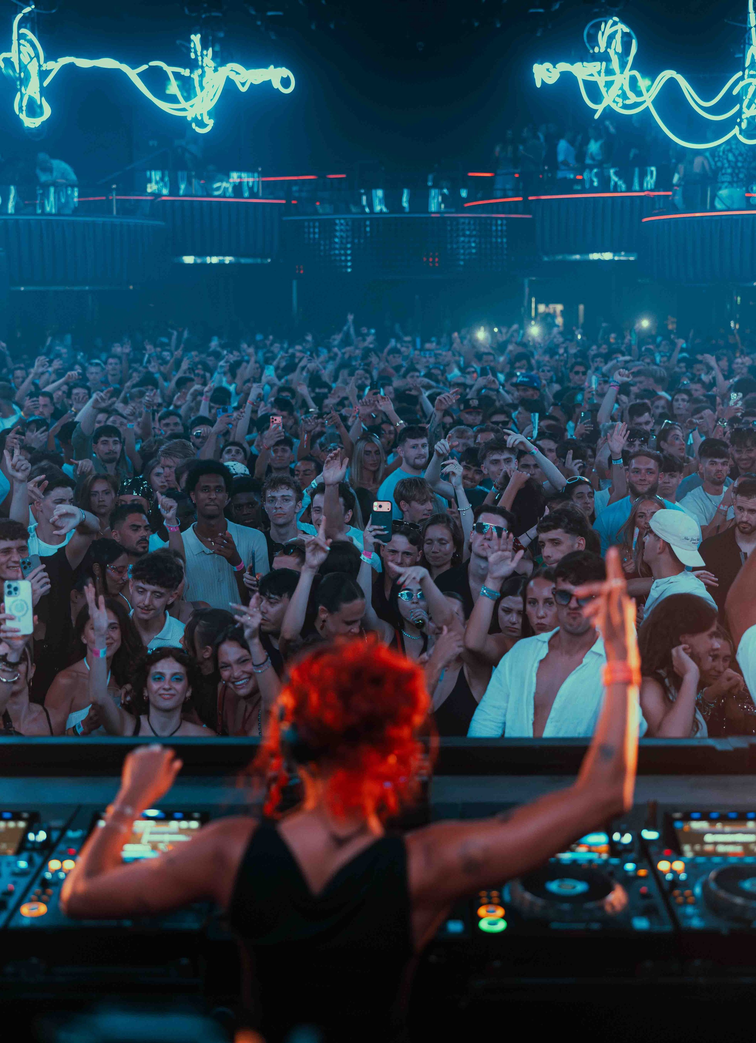 Photo from behind the dj booth in hi ibiza