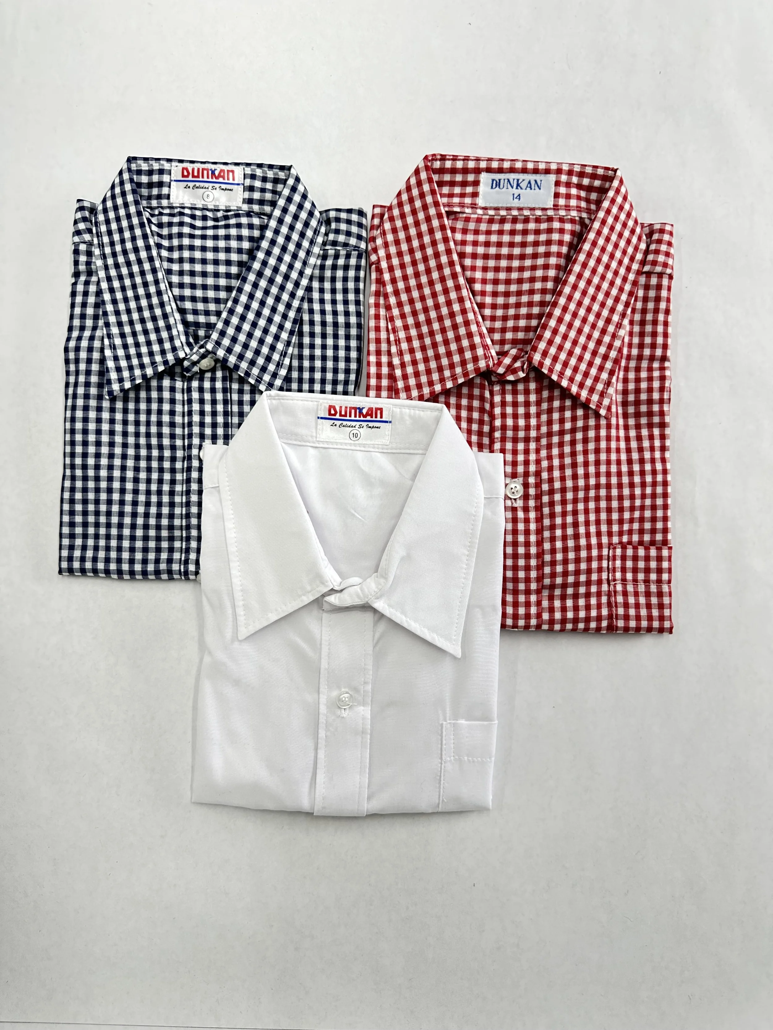 Camisas Escolares a Cuadros Dunkan