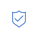 Outline of a shield with a checkmark inside it, representing security or protection.