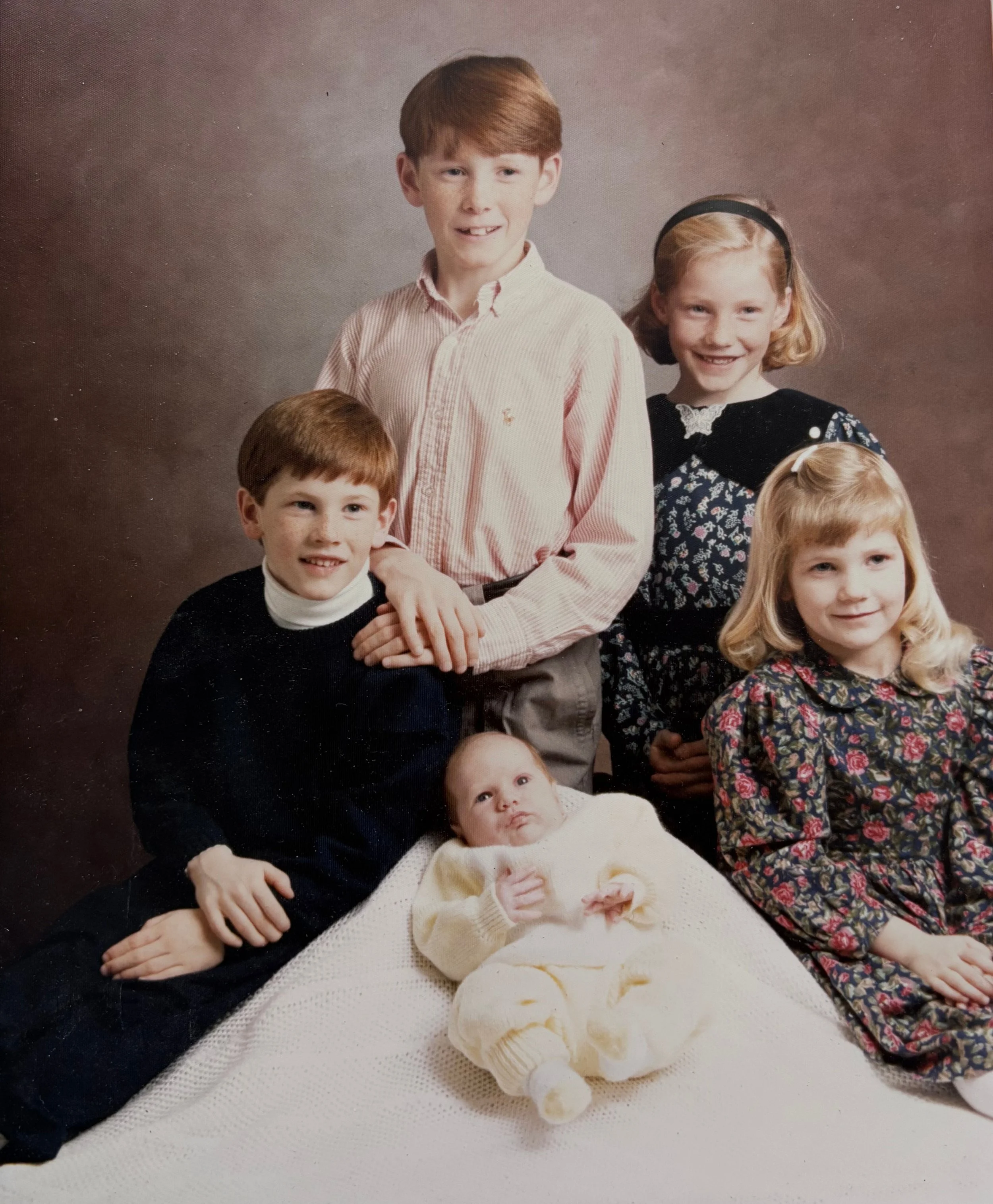 Portrait of Catherine Brindley, Ward 2 Town Councillor candidate in East Gwillimbury, and her siblings at a young age.
