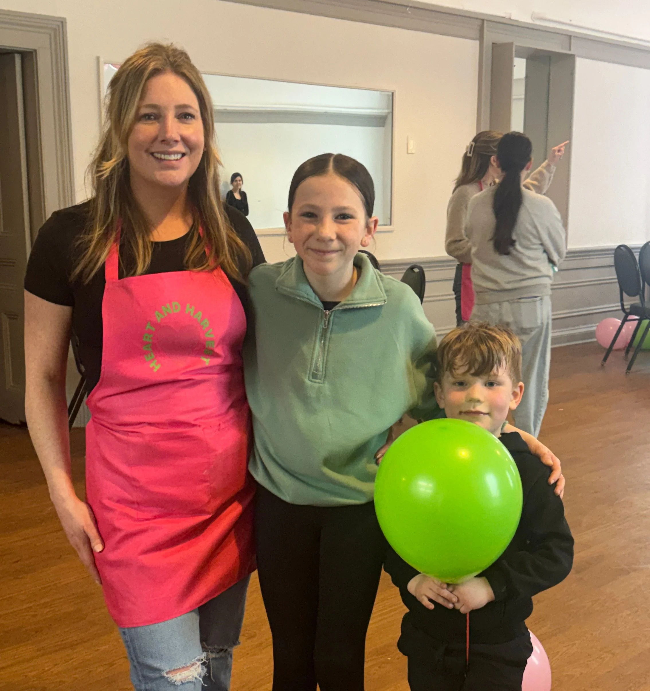 Catherine Brindley with volunteers at Heart & Harvest at the Sharon Temperance Hall in East Gwillimbury.