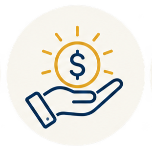 Hand holding a lightbulb with a dollar sign inside, representing an idea related to finance or investment.