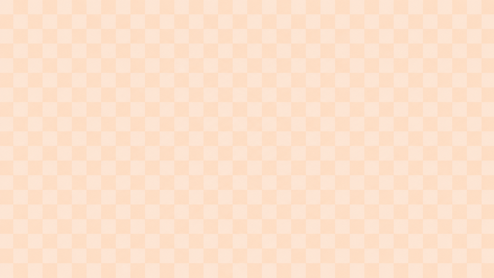 Empty peach-colored checkerboard background.