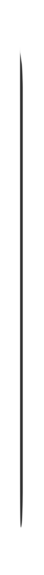 A straight, black pinch crop tool with a handle in the middle and a long, thin blade.