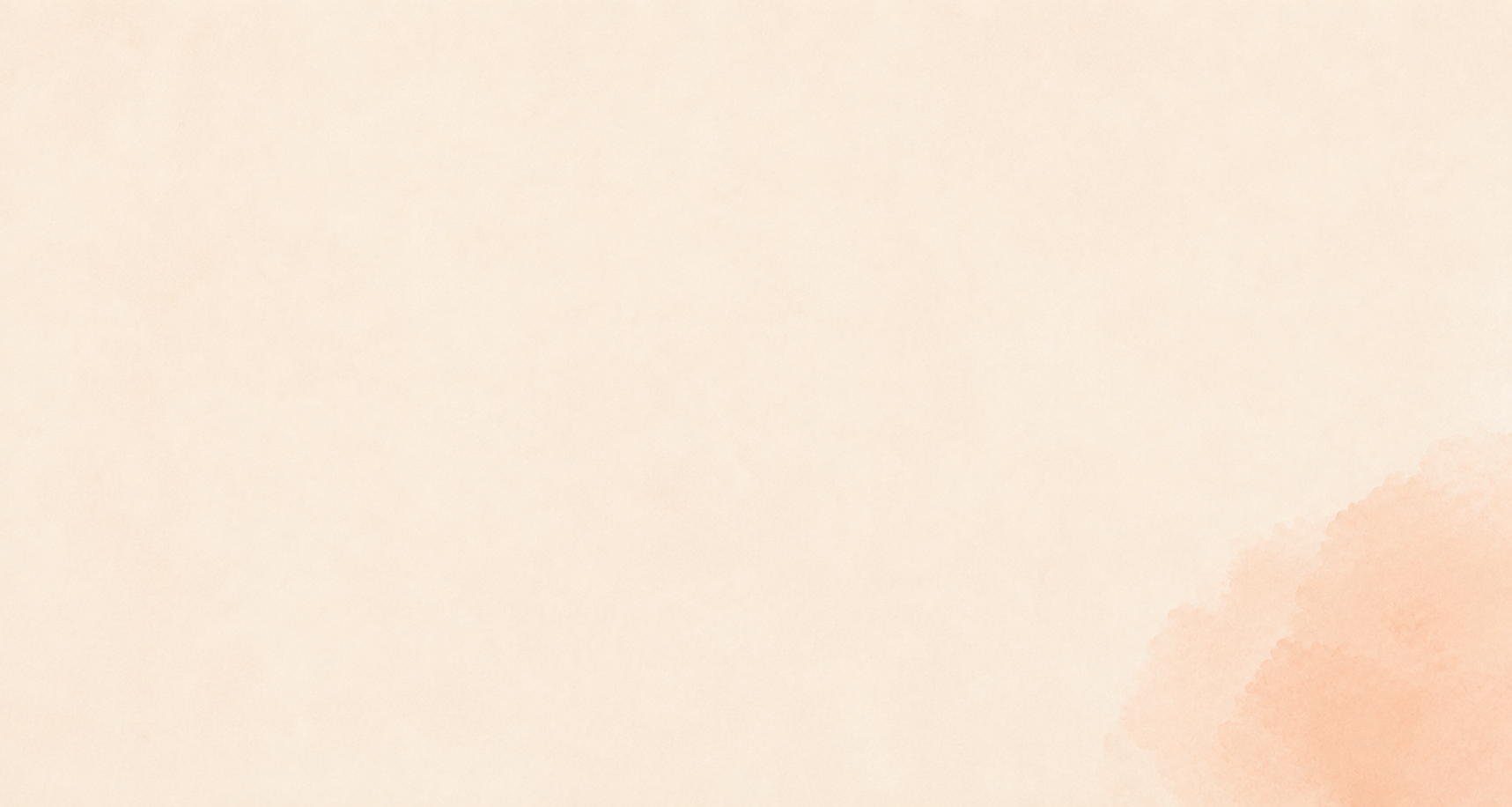 A blank background with a light beige and peach watercolor texture in the bottom right corner.